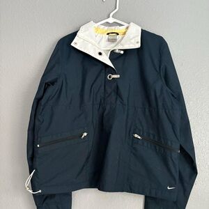 Nike Dark Blue and White Windbreaker